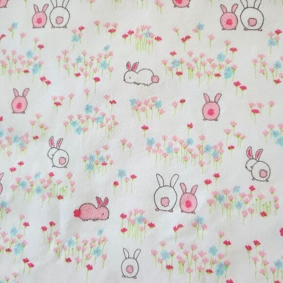 Gymboree Pink Bunny Baby Blanket 2016 Easter Pink Rabbits 100% Cotton Soft Girl - Picture 3 of 9